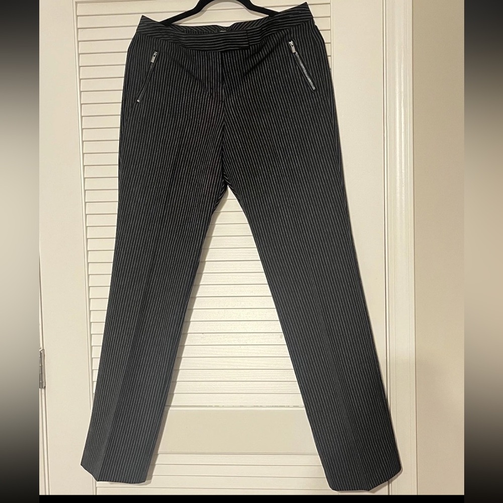NWT Worthington Tall Striped Black Dress Casual Pants Size 8